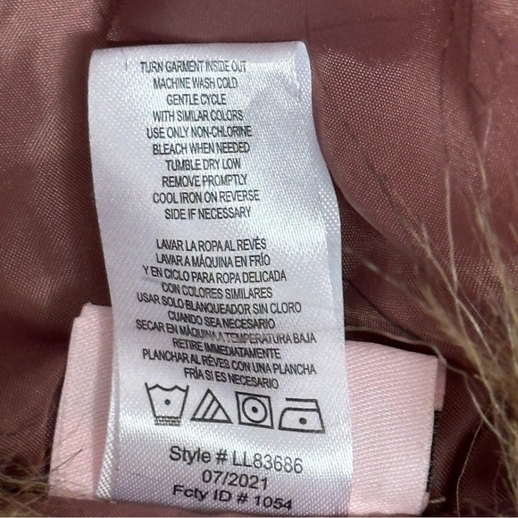 Little Lass Mauve Hooded Puffer Vest 3T Toddler Faux Fur Zipper Quilted - Picture 9 of 14